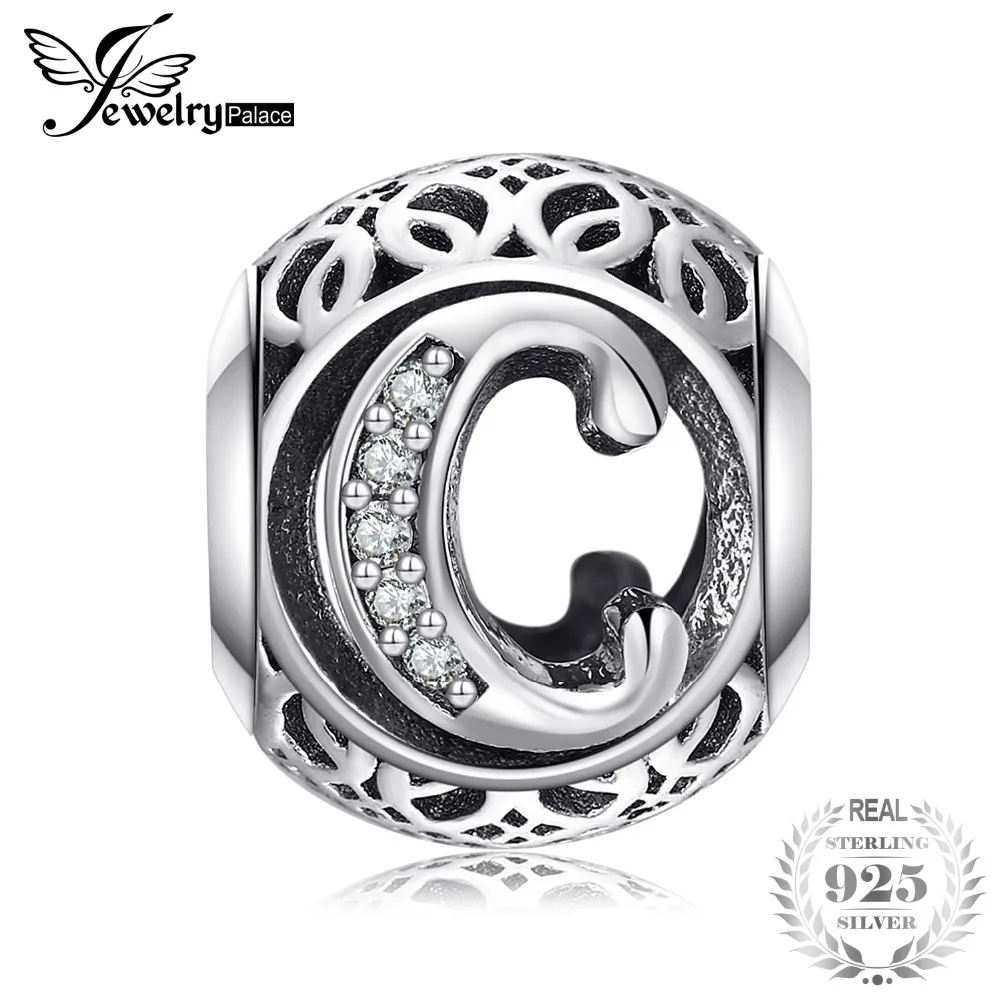 Jewelrypalace Винтаж Письмо C Шарм браслет фианит aucthentic 925 серебро|sterling silver charms|silver