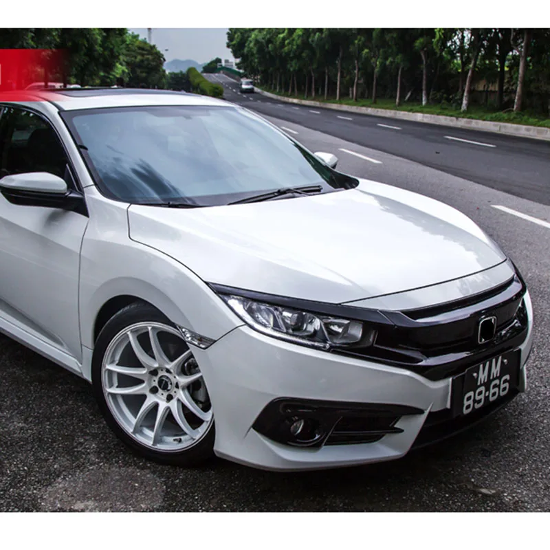 Черный углеродный автомобильный Стайлинг решетка SI передний гриль для Honda Civic 10