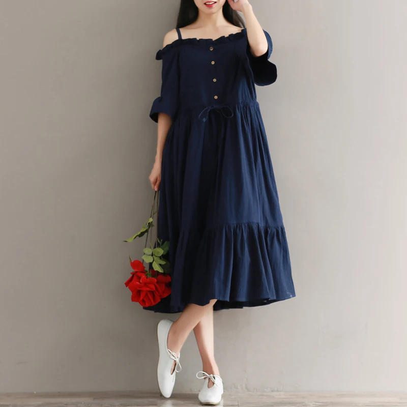 Мори девушка сладкий хлопковое платье оборками 2018 Новое летнее Для женщин