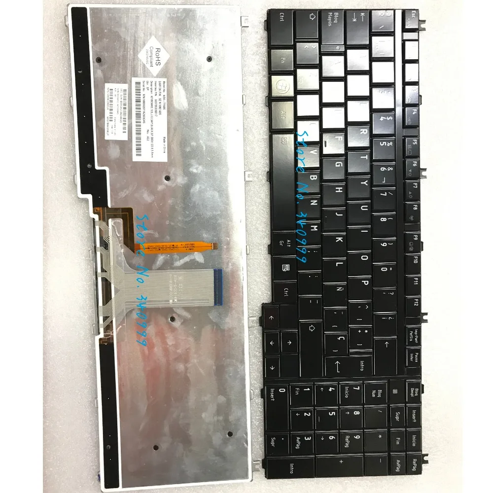 

New forToshiba Satellite P300 P305 P500 P505 A500 A505 A505D NSK-TFA0S 9Z.N1X82.A0S Black with backlit Spanish keyboard