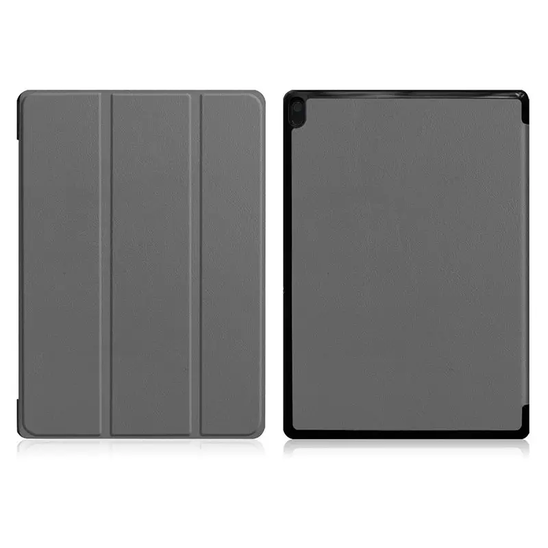 Gray Чехол для lenovo Tab E10 TB-X104F TB-X104L 10," чехол Funda Tablet тонкий защитный чехол из искусственной кожи с подставкой+ стилус+ пленка - Цвет: Gray