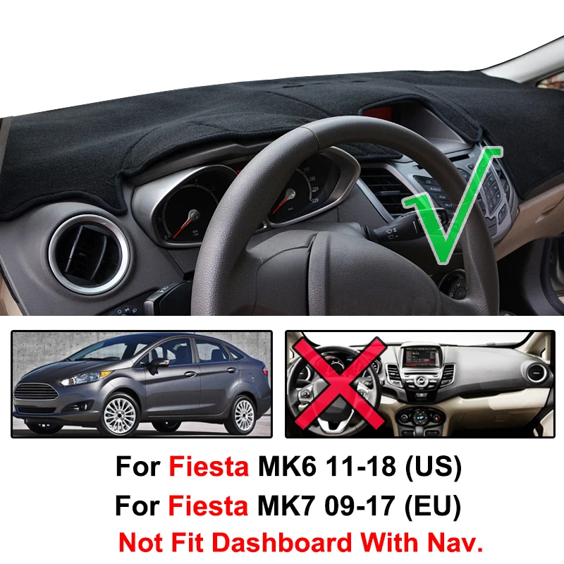 Чехол Xukey для приборной панели Ford Fiesta MK6 2009 2012 2013 2014 2016 2017 2018|mk7|mk7 ford |
