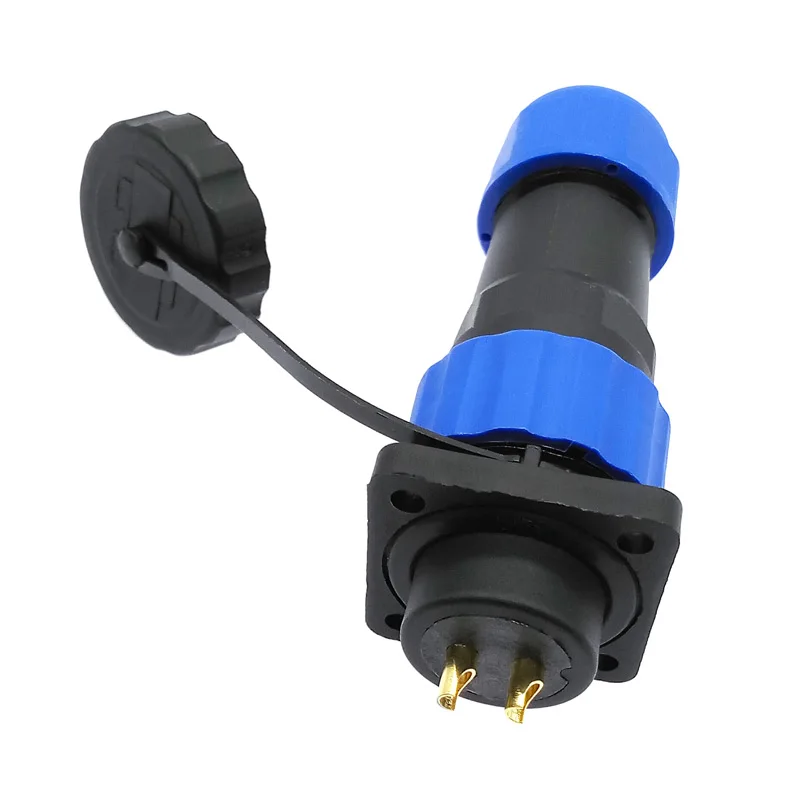

SP20 waterproof connector plug and socket with flange 4 hole IP68 1 pin 2 pin 3/4/5/6/7/9/10/12/14Pin