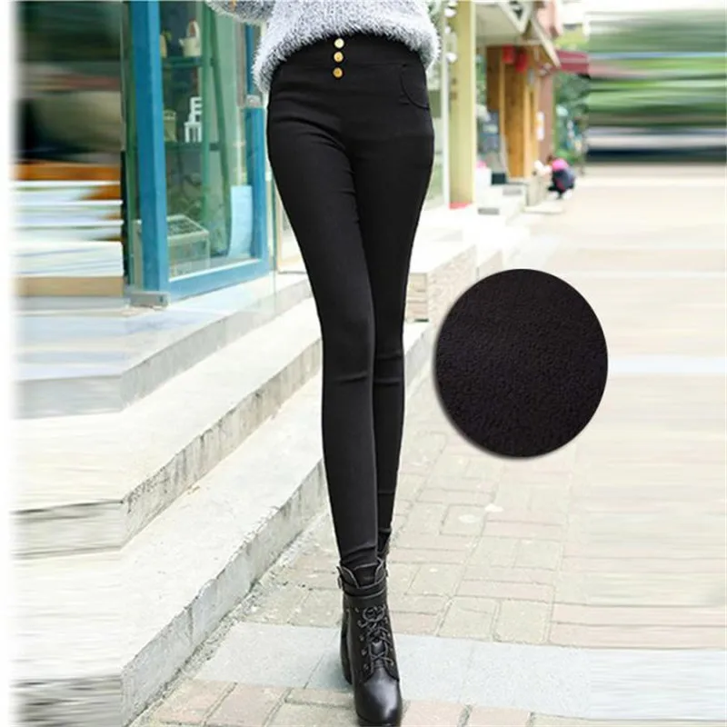 Модные осенние женские облегающие эластичные брюки-карандаш с высокой талией