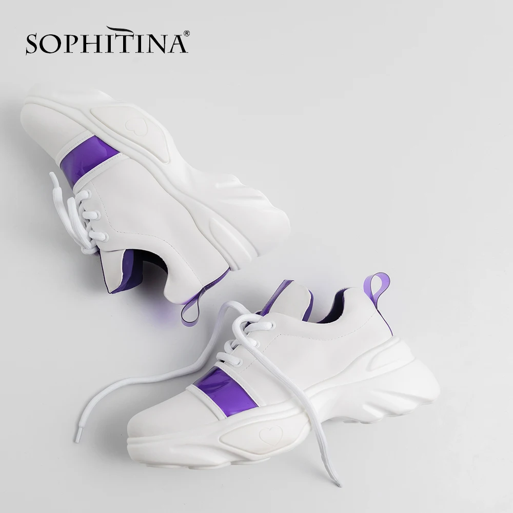 Женские кроссовки SOPHITINA с закругленным носком повседневные уличные на шнурках