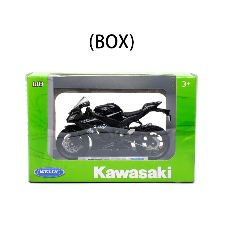 ZX10R(box) Welly 1:18 Kawwasaki Ninja ZX10R Литая модель мотоцикла Рабочая короткопоглотитель игрушка для детей подарки коллекция игрушек - Цвет: ZX10R(box)