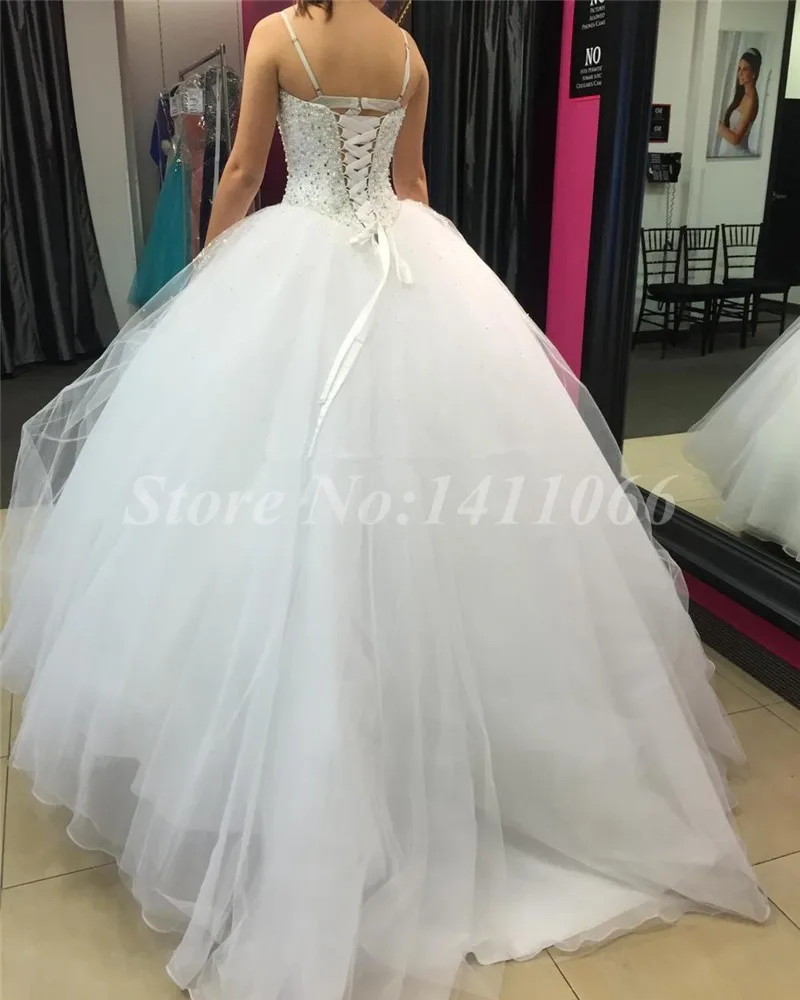 Бальное платье роскошные 2016 новый сексуальный милая бисером тюль свадебное vestido