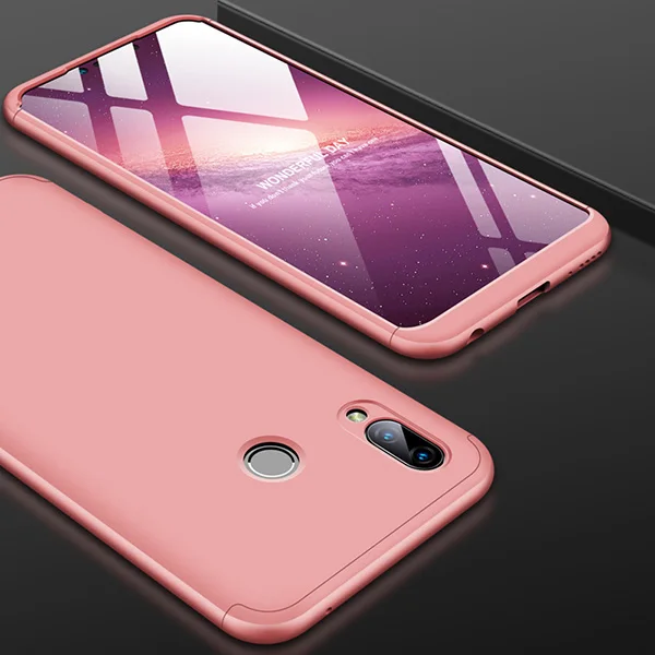 Rose Gold Case for Huawei Honor Play Case 6.3 inch Full-body Protection Hard Case 3-in-1 Design Matte for Honor play Cover Coque - Цвет: Rose Gold