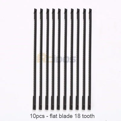 10pcs 18 tooth flat 16 дюймов прокрутка пила RCIDOS мини настольная пила/настольный DIY станок для резки по дереву, пластик/акрил резак, 220 В - Цвет: 10pcs 18 tooth flat