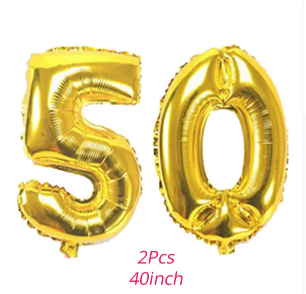 40inch 50 balloons WEIGAO 30/40/50/60th с днем рождения реквизит для фотосессии День рождения украшения для взрослых большой 30th вечерние Декор Globos товары для дня рождения - Цвет: 40inch 50 balloons