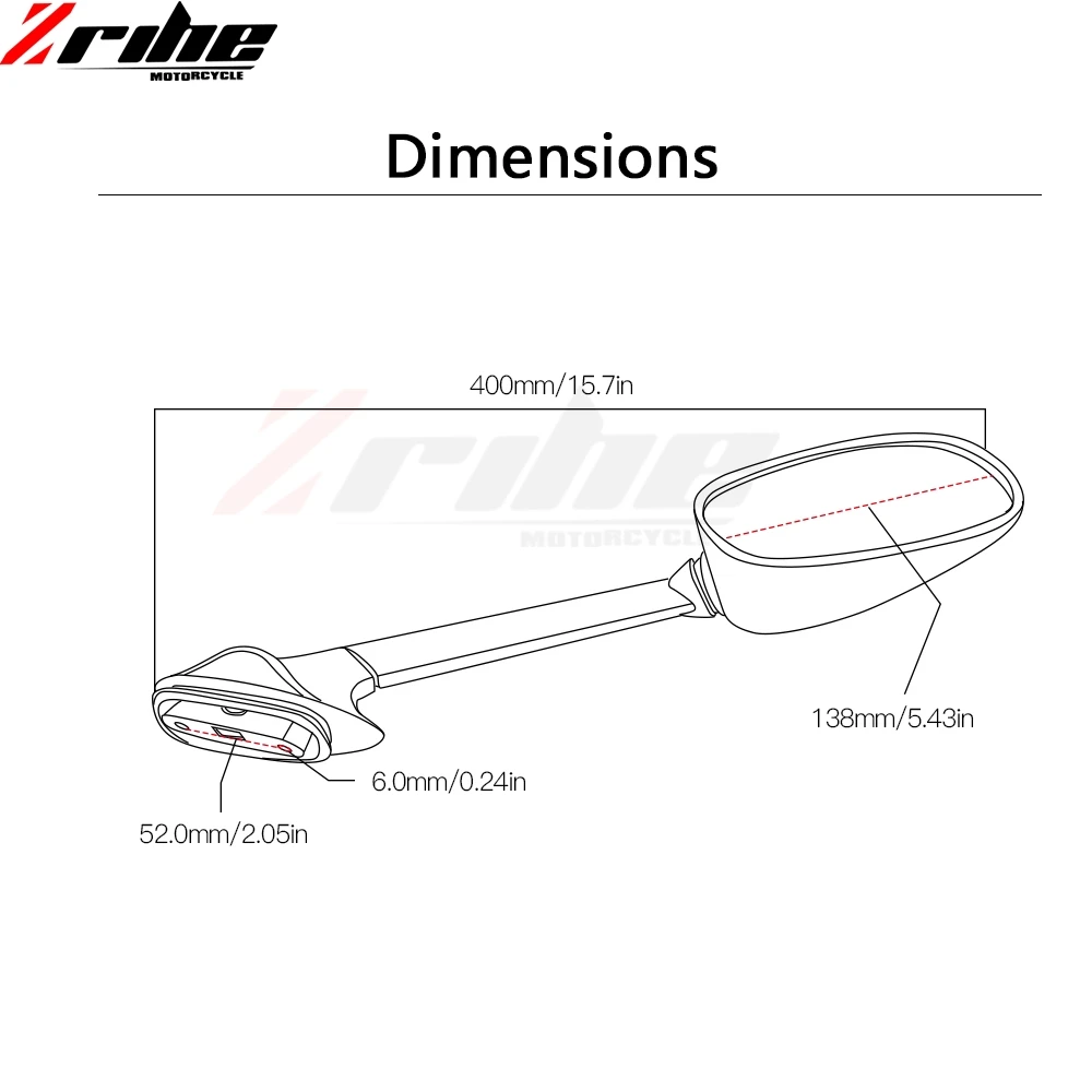 Universal Motorcycle Sideview Mirror For Suzuki Kawasaki Honda BMW Hyosung Z750 Katana Bandit Hayabusa SV650 GSR750 | Автомобили и