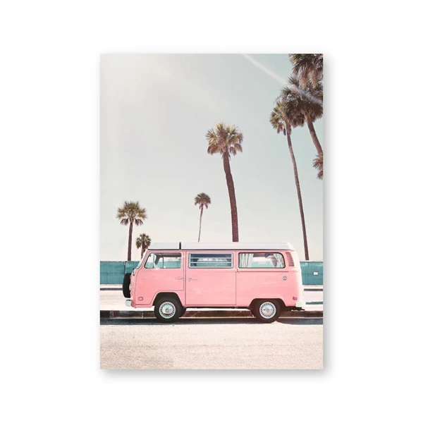 PH1938 Модные Розовые пальмовые картины на холсте, настенные картины Vogue Pink Van, винтажные плакаты и принты для гостиной, дома, настенные художественные декорации - Цвет: PH1938