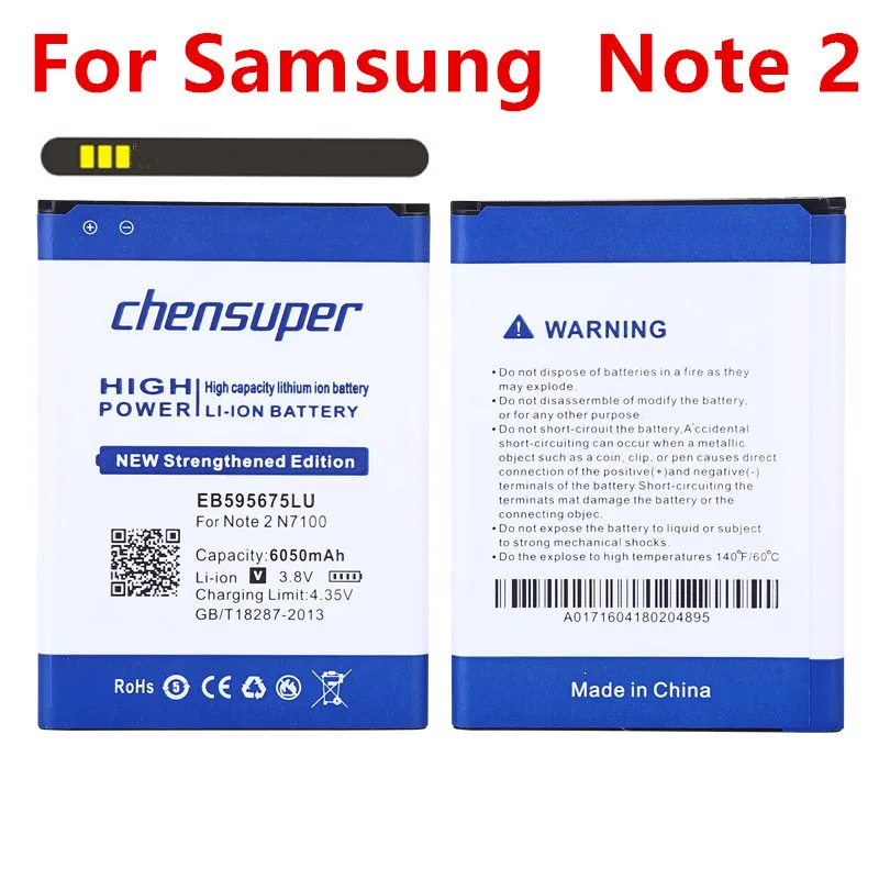 

chensuper 6050mAh EB595675LU For Samsung GALAXY Note 2 Battery Note II N7100 N7105 N7102 T889 L900 N7108D