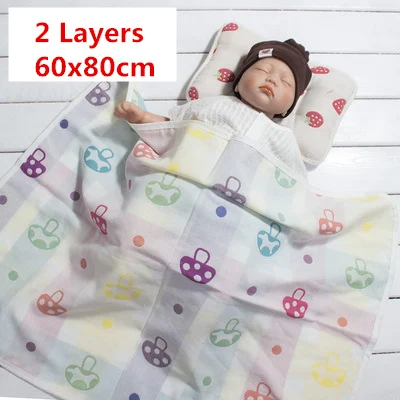 mogu 2 Layer 60x80 Милое детское одеяло s Младенцы пеленать Bebe конверт коляска обернуть для новорожденных получить одеяло детское постельное белье одеяло s Подушка полотенце - Цвет: mogu 2 Layer 60x80