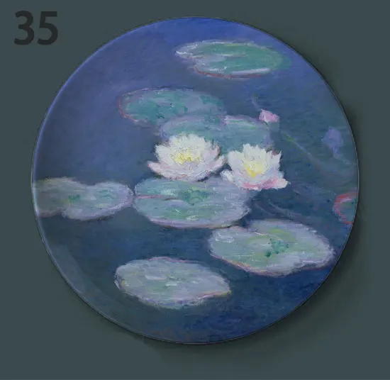 35 Laude Monet Роспись стен гобелены тарелки керамические домашние декоративные блюдо Отель гостиная фон дисплей масляной живописи тарелки - Цвет: 35