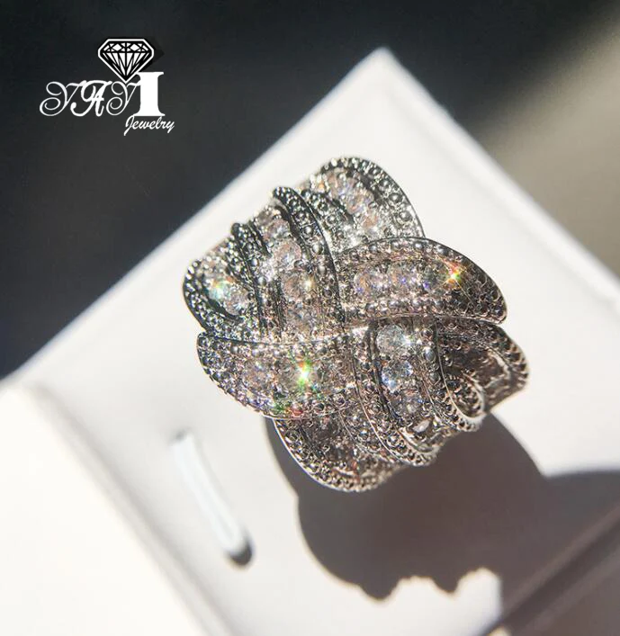 

YaYI Jewelry Fashion Christmas Present 5.5 CT White Zircon Stamped S925 Silver Color Engagement Woman Wedding Party Rings Gifts