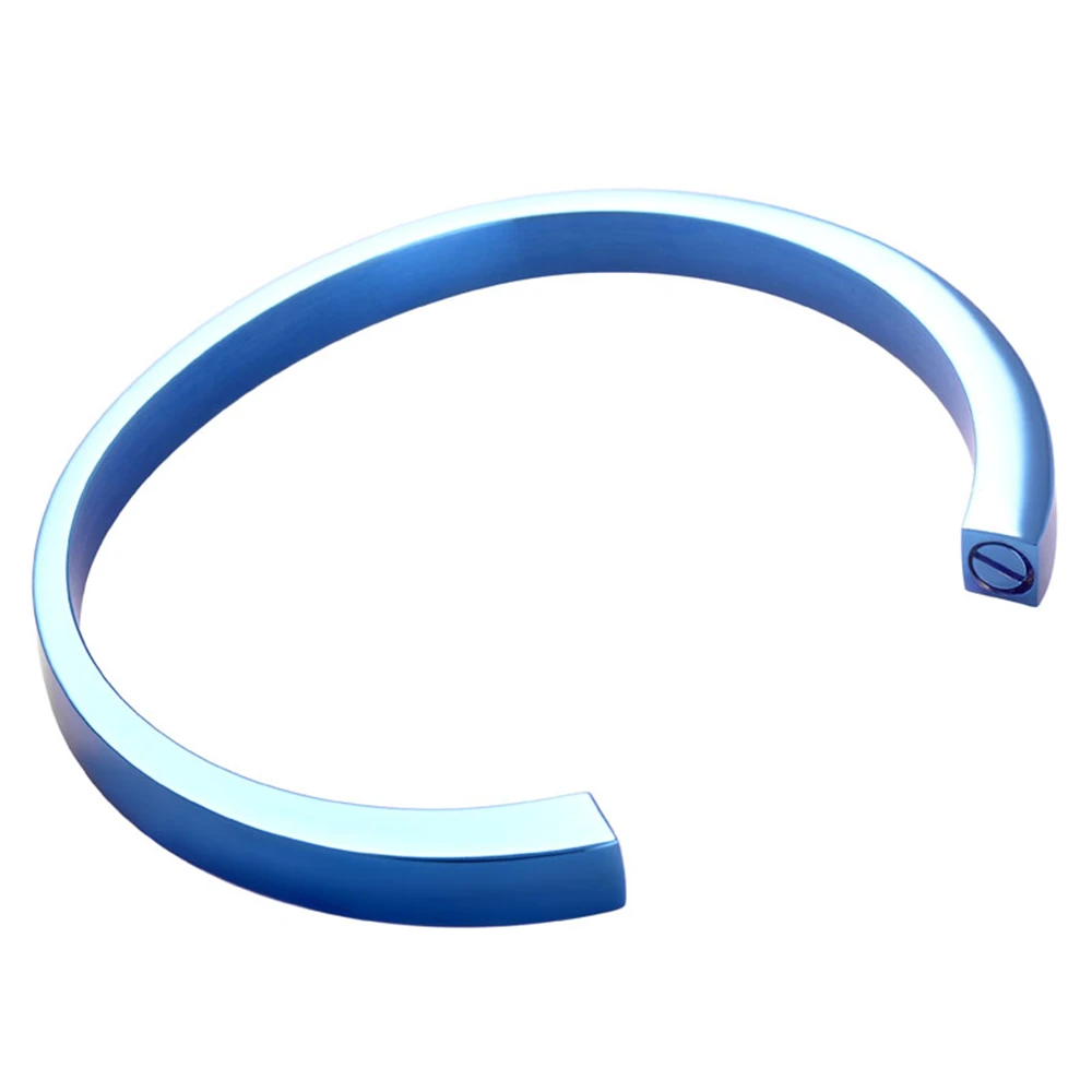 Кремационный браслет из нержавеющей стали Гладкий блестящий черный