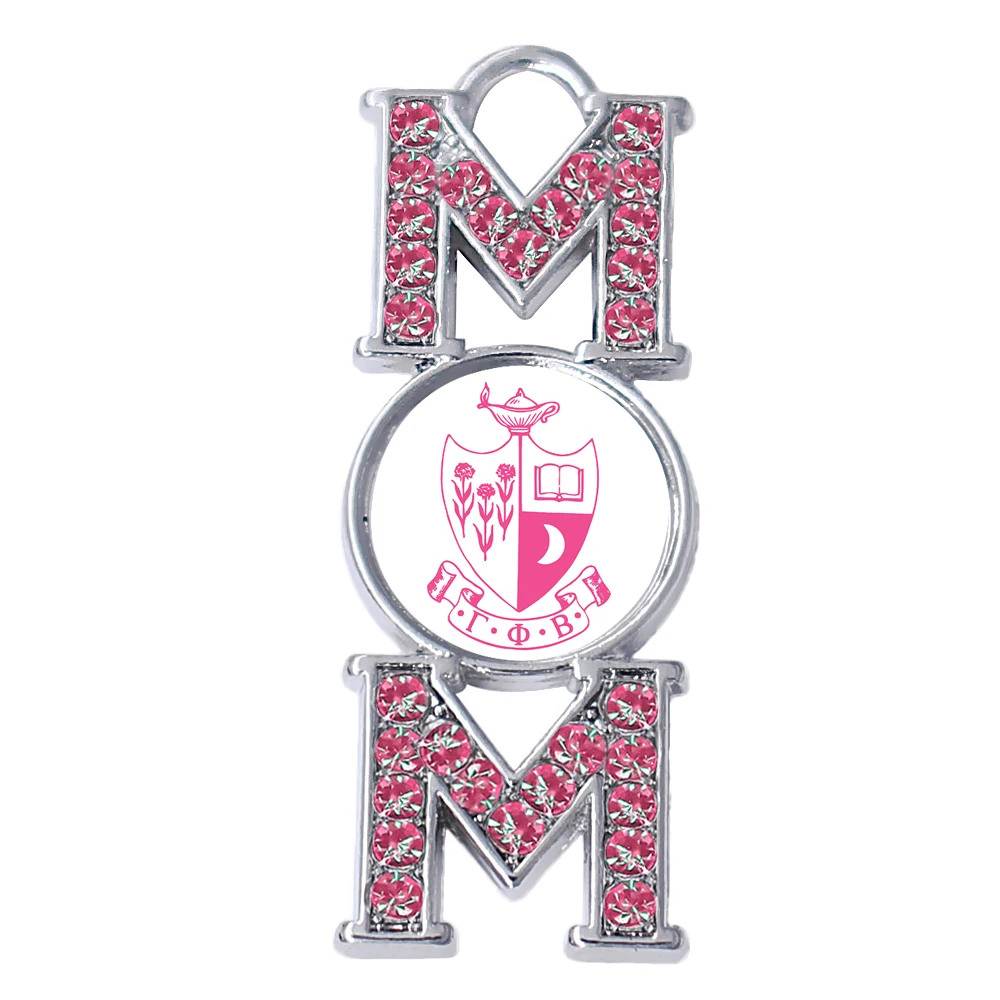 Изысканные розовые стразы инкрустированные эмалью металл гамма Фи BETA sorority