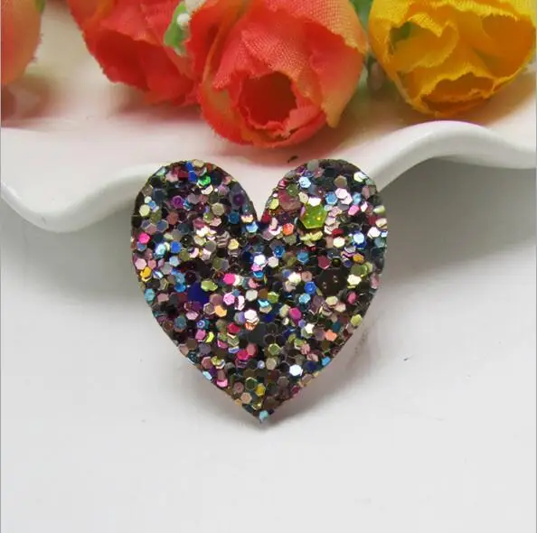 60 шт./лот 2 5 см Смешанные блестящие/блестящие аппликации в форме сердца для