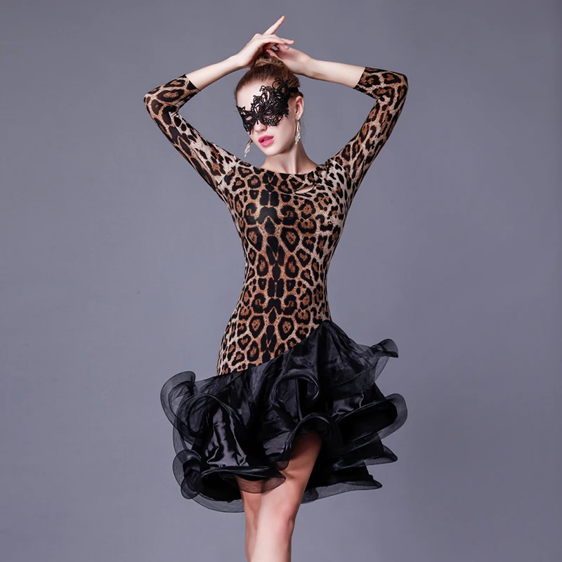 

Latin Dance Performance Service Women Latin Dance Long Sleeved Game Dress Latin Dance Dress New