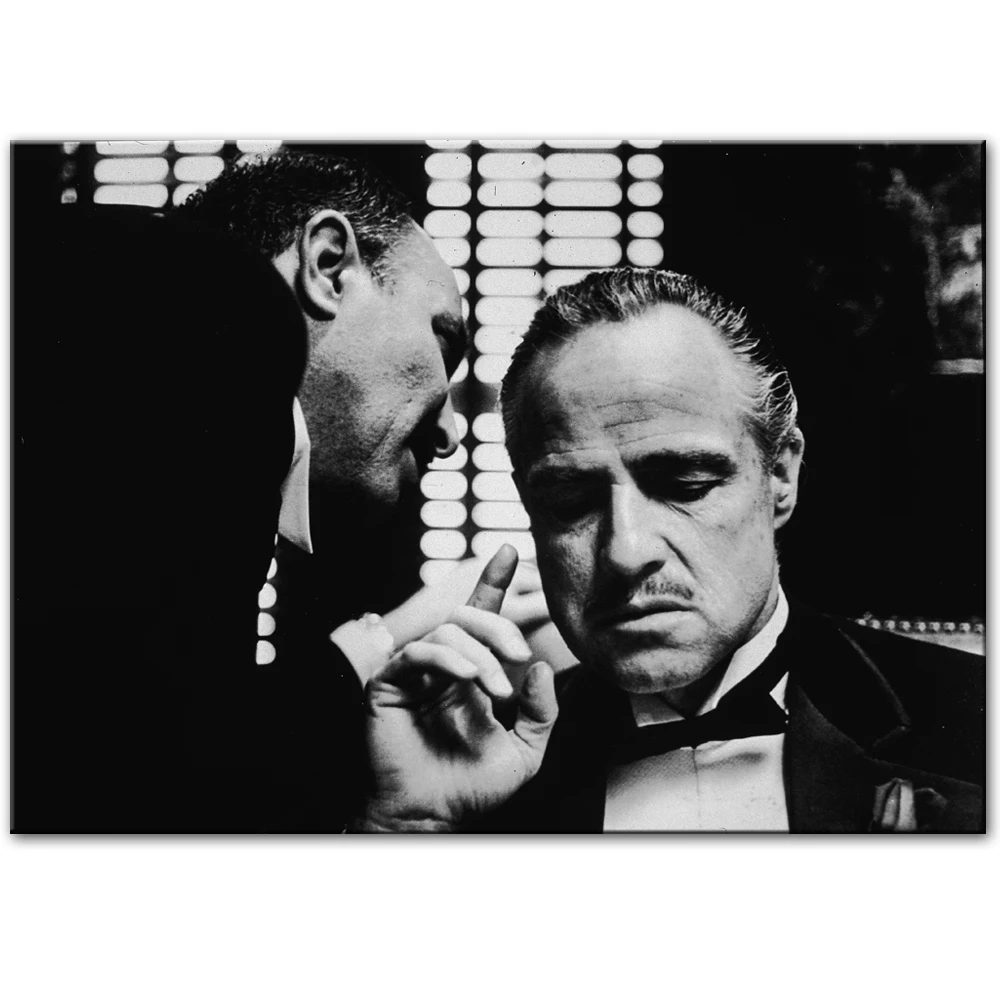

Modern Art Vintage Wall Poster Black And White Movie Handsome Old Man Boss Photo Wall Art Print Canvas Painting Homr Decoration