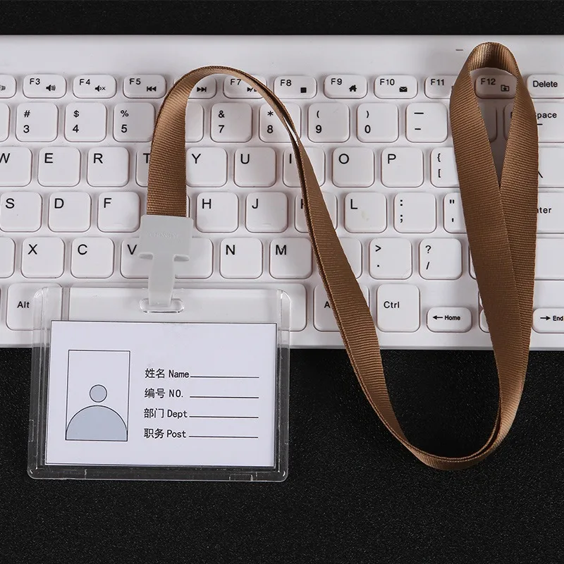style 2 brown 1 шт. акриловые держатели кредитных карт для женщин и мужчин PU банк карты шеи ремень карта идентификатор автомобиля держатель для студентов дети идентификационный значок с шнурком - Цвет: style 2 brown