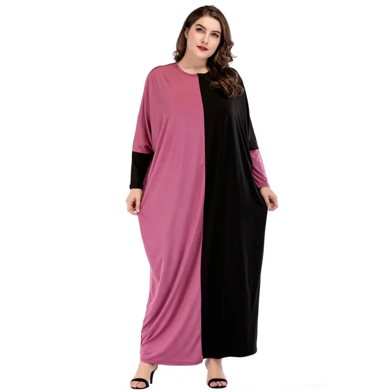 Мусульманское abaya красное черное арабское Женское Платье макси с длинным рукавом