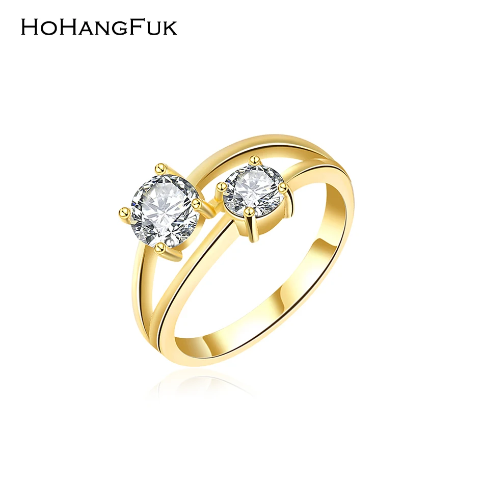 Brilliant Gold Color With AAA Clear CZ Cubic Zirconia Engagement Women Ring Jewelry Factory Direct Dropshipping Discount | Украшения и