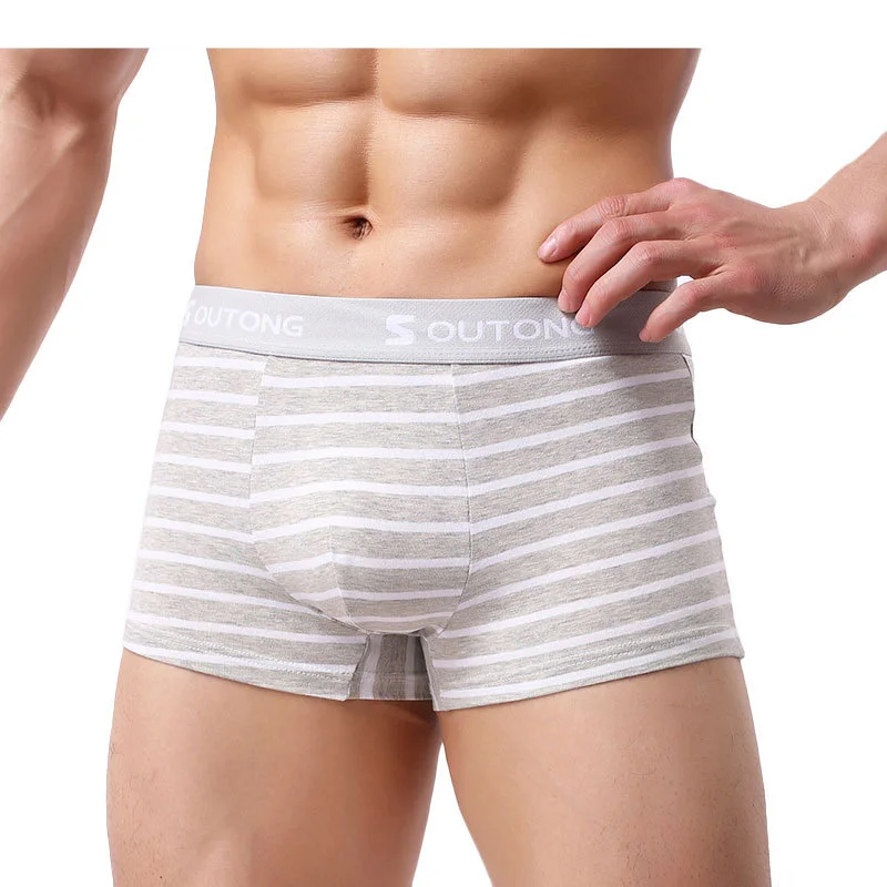 Бренд EXILIENS, мужское нижнее белье, боксеры, хлопок, в полоску, модные, Cueca Masculina Boxershorts, мужские боксеры, трусы, размер M-2XL 102501