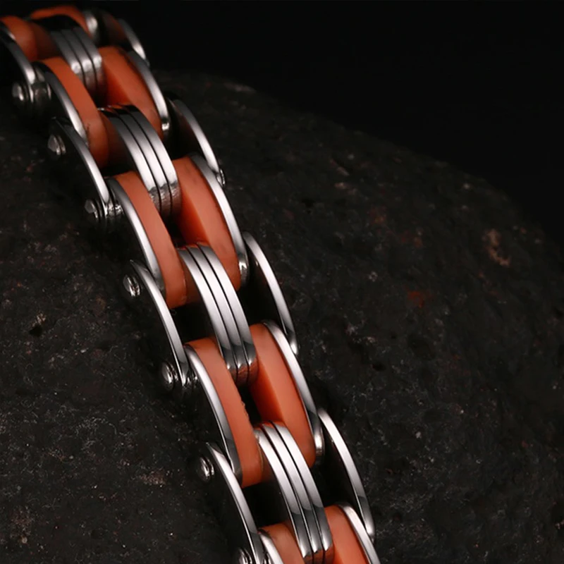 Новый брендовый мужской браслет для мотоциклистов мужчин трендовые оранжевые