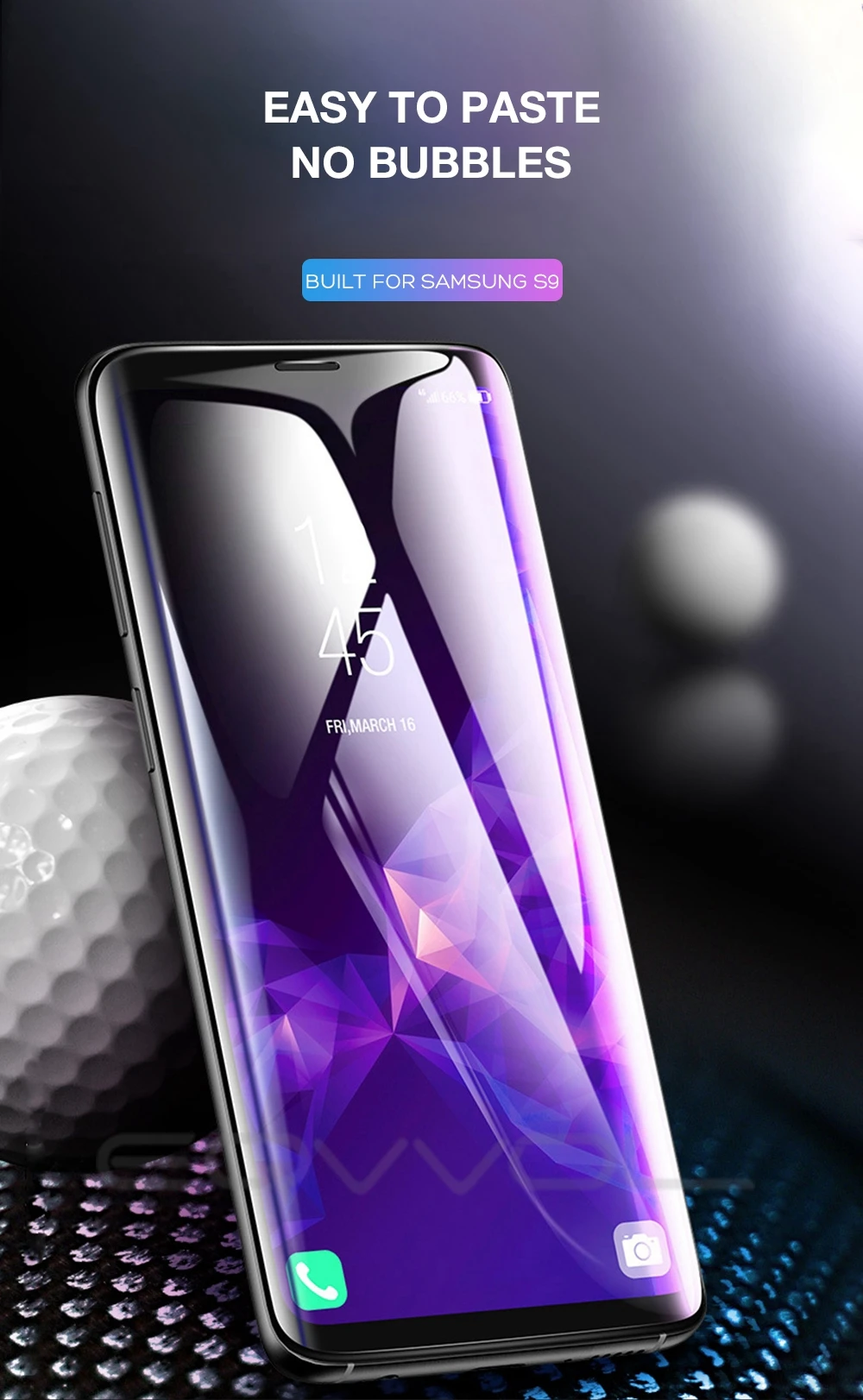 Eqvvol 9D полное покрытие мягкая Гидрогелевая пленка для samsung S9 S8 S7 Plus изогнутая Защитная пленка для Galaxy Note 8 9 фиолетовый светильник