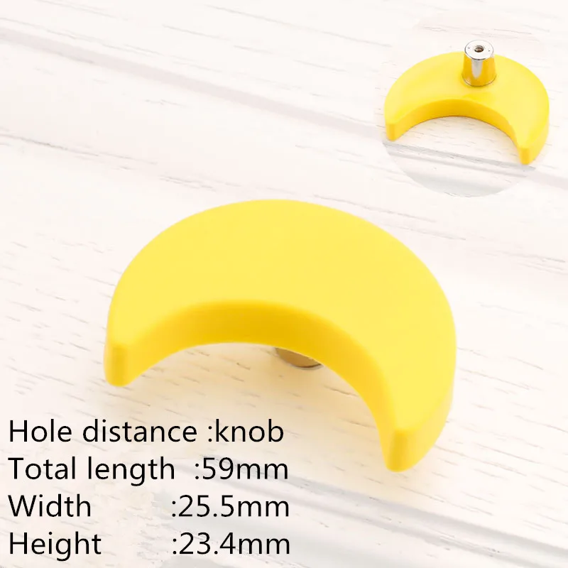Yellow moon KK& FING детские резиновые дверные ручки милые синие Сердце Звезда Луна кухонный шкаф ручки и ручки выдвижные ящики Мебельная ручка - Цвет: Yellow moon