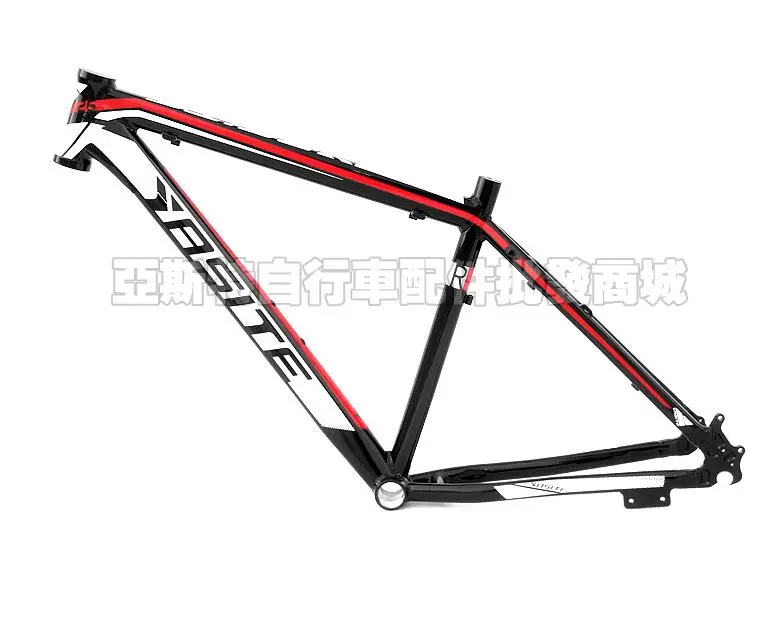 YASITE MTB 26x17 дюймов, стойка для горного велосипеда, яркий, высокопрочный, алюминиевый сплав, дисковый тормоз, рама - Цвет: gloss black red