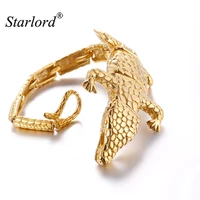 starlord men bracelet statement lizard shape unique design trendy gold colorstainless steel male bracelet 2017 gh2655