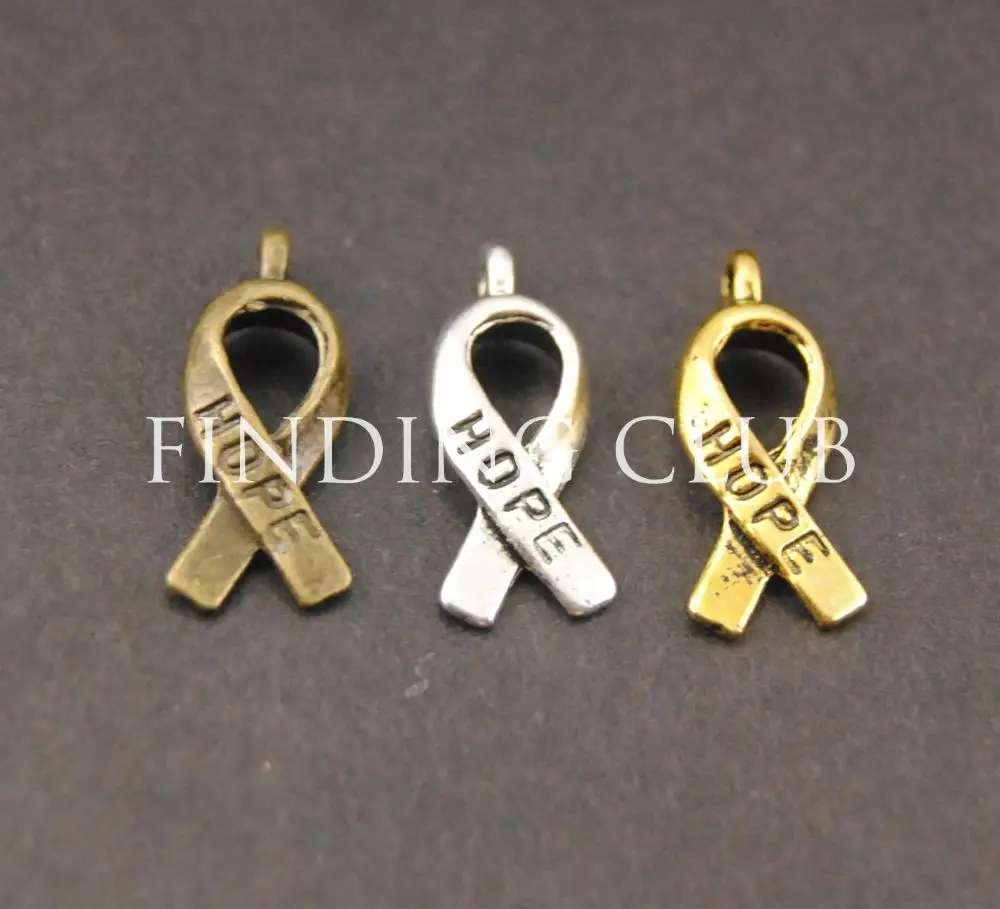 50 шт. подвески для браслетов 3 цвета|ribbon charms|letter charmsawareness ribbon charms |