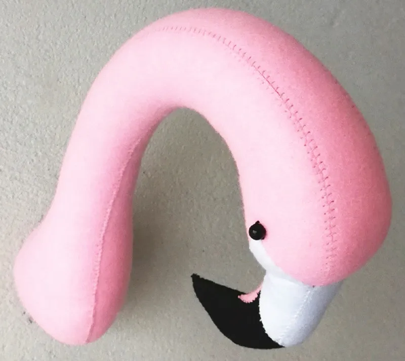 flamingo Плюшевые животные игрушка жираф слон Фламинго голова настенное крепление игрушки украшения спальни Войлок художественное оформление стены куклы фото реквизит - Цвет: flamingo