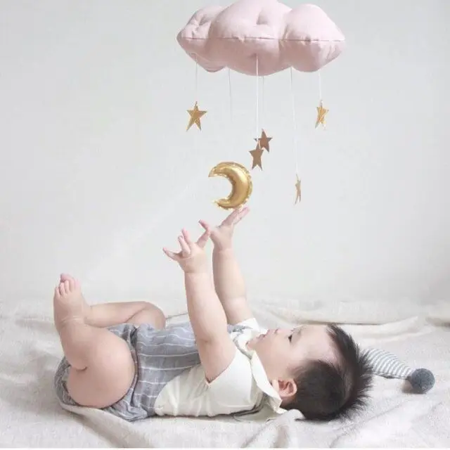 pink Для новорожденных, для спальни, мобильное облако и звезда, палатка, настенное Облачное подвесное украшение, INS, скандинавские игрушки, реквизит для фотосессии для детей, 30 см* 20 см - Цвет: pink