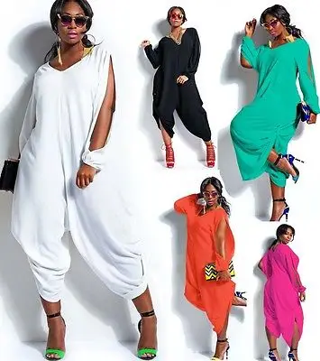 Women Hot Long Sleeve Chiffon Romper Baggy Harem Jumpsuit Plazzo Plus Size | Женская одежда