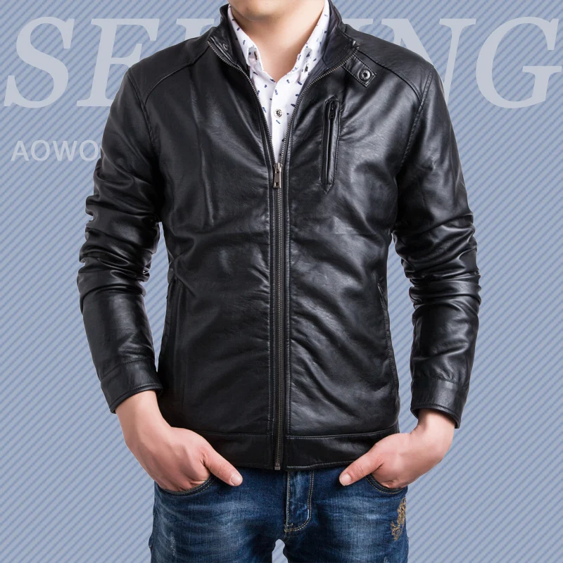 2015 Моды Кожаная Куртка Мужчины Jaqueta Couro Masculino Мужские Кожаные Куртки И Пальто Chaqueta