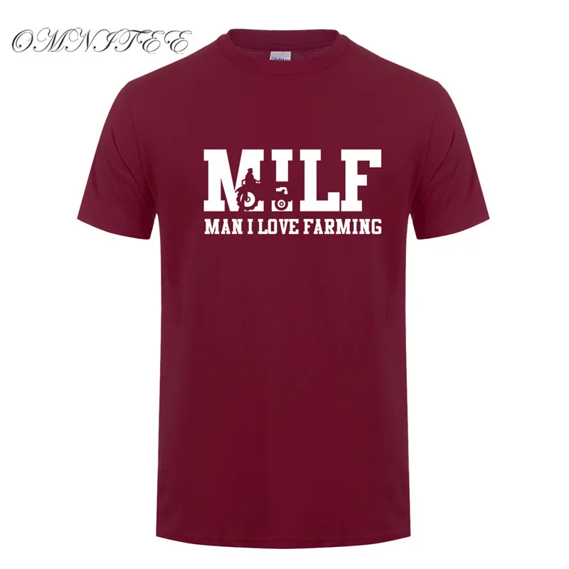 as picture Omnitee MILF Man I Love Farming Футболка мужская повседневная хлопковая футболка с коротким рукавом забавная Мужская футболка фермер OT-975 - Цвет: as picture