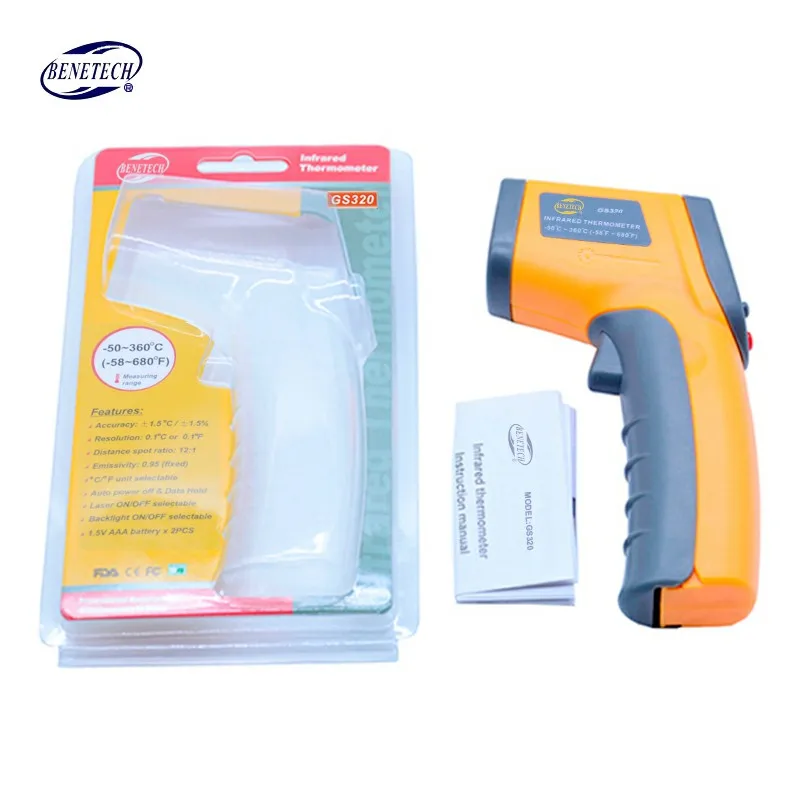 

Infrared thermometer GS320 Digital Laser LCD Display Non-Contact IR Infrared Thermometer -50-360 Degree Auto Temperature Meter