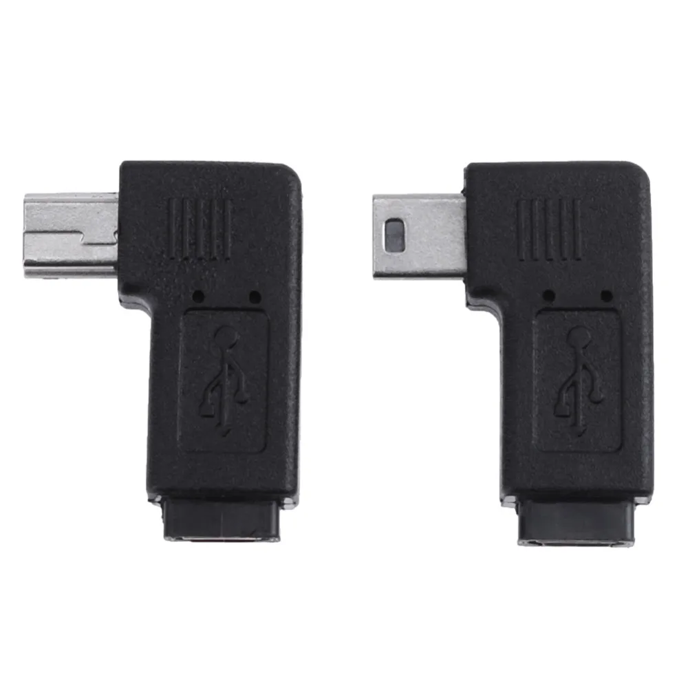 2 шт./компл. L-образный Micro USB мама направо влево 90 градусов угол мини Мужской
