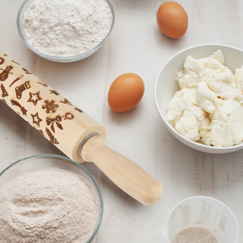 Рождественский олень шаблон тиснение Скалка деревянный для DIY кухня пицца