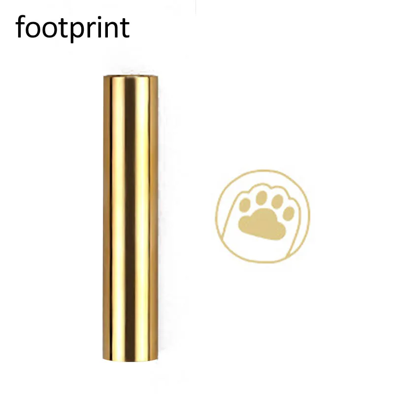footprint Винтажная печать для документов, печать, воск, краска, цилиндрический декор для карт, латунный конверт, печать, штампы, скрапбукинг, украшение - Цвет: footprint
