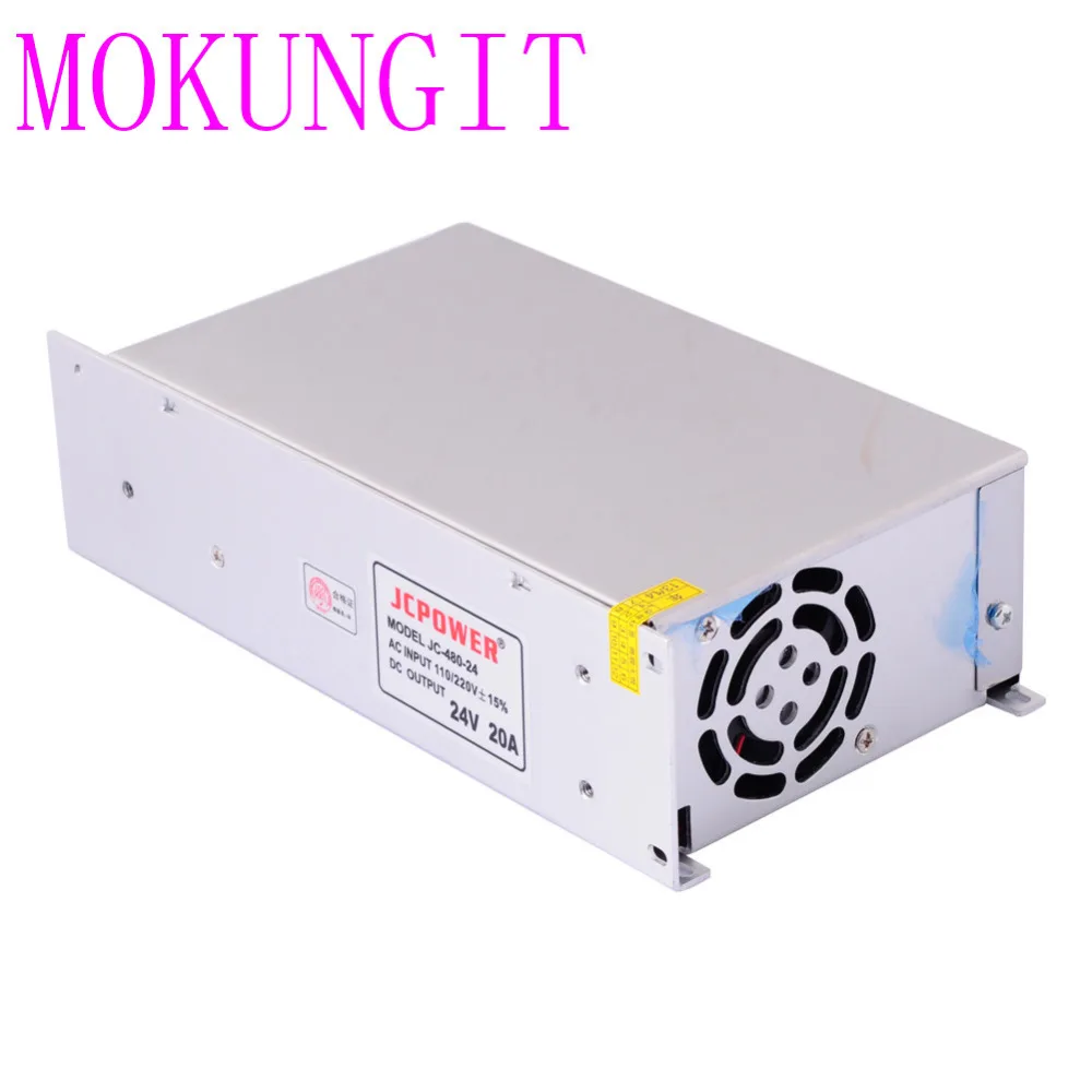 Адаптер ac110/220 V к LED DC24V 20A 480W железная крышка блок питания трансформатор для CCTV 3528