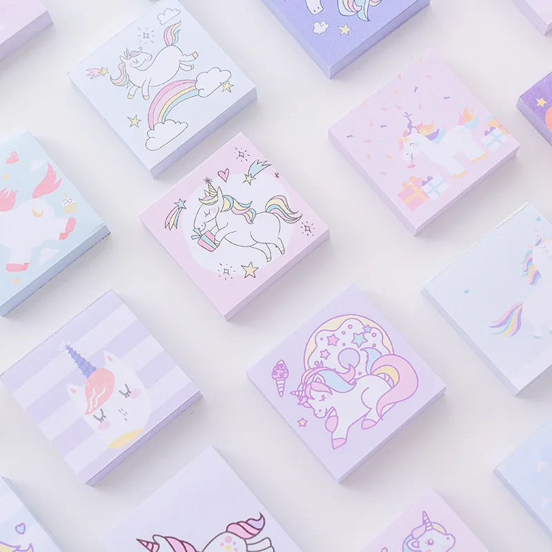 5 шт. милые Kawaii Мультфильм Единорог Блокнот N Times липкая бумага для заметок