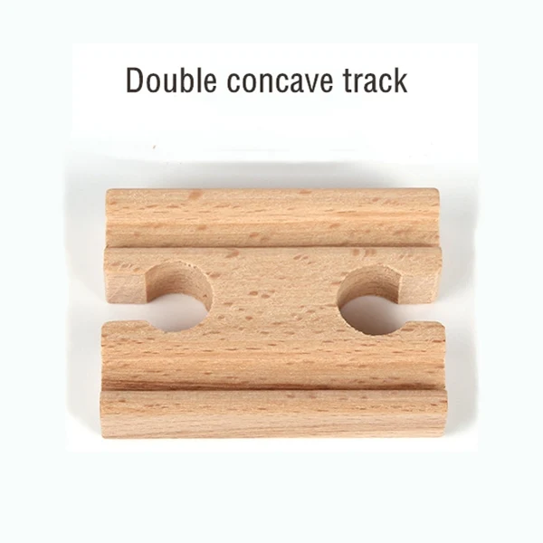 Double concave track Аксессуары для деревянных поездов, железная дорога, совместимая с деревянными поездами, железная дорога со всеми брендами, Прямая поставка - Цвет: Double concave track