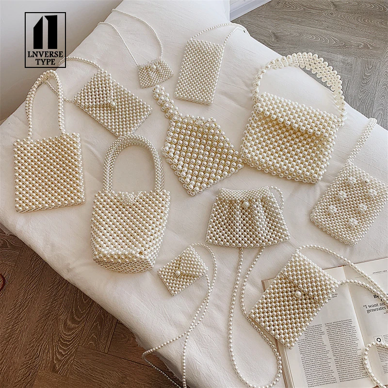 Ручной работы бисером сумки с жемчугом для женщин вечерний клатч телефон