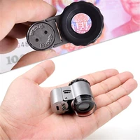 9882a 50x handheld led mini microscope jewelry magnifying glass loupe with led light 1pc j3