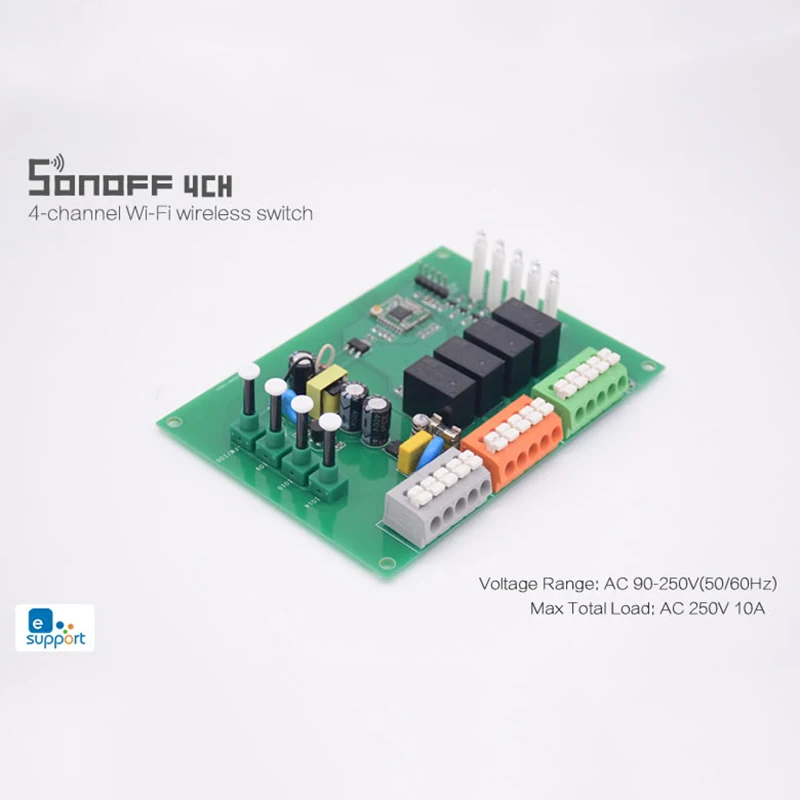 Sonoff 4CH 4 канала Wifi Smart Switch Универсальный соответствующий стандарту din рельсовый